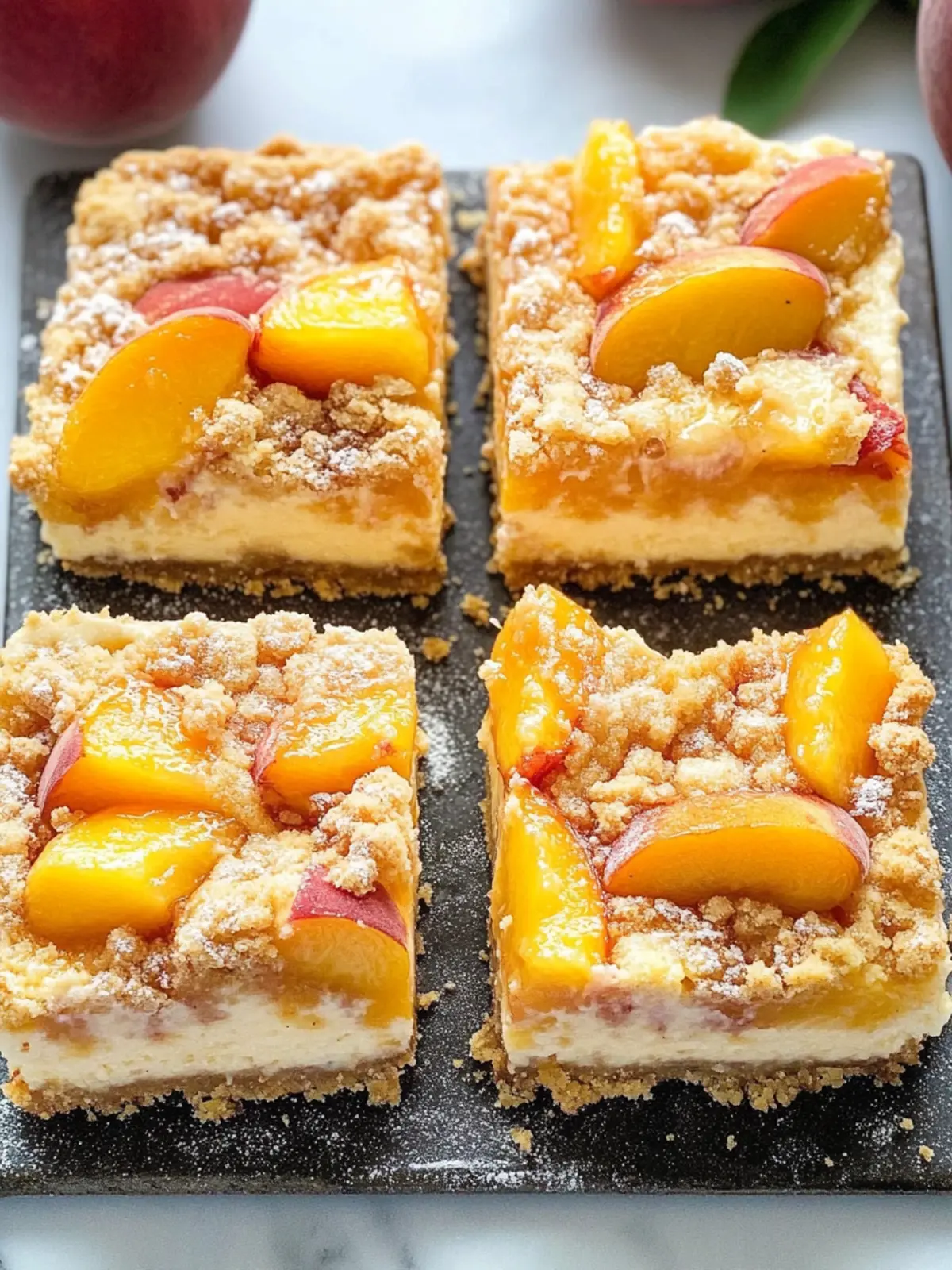 Sweet Peach Cobbler Cheesecake Bars That Steal the Show 3 Peach Cobbler Cheesecake Bars