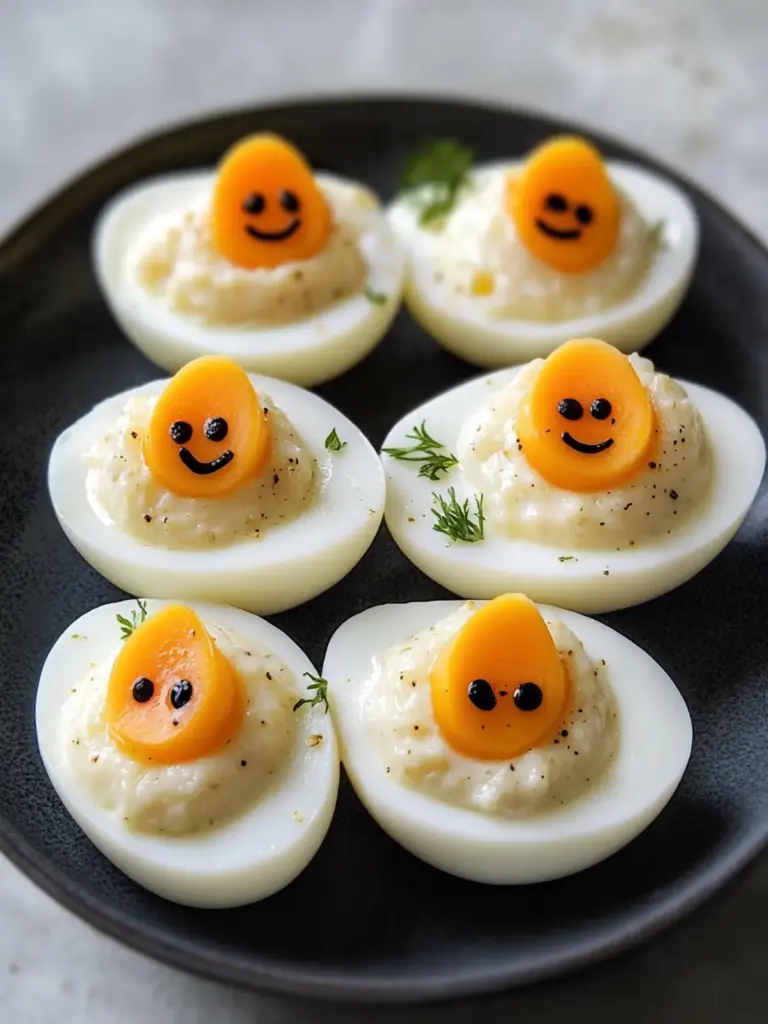 Ghostly Deviled Egg Boats