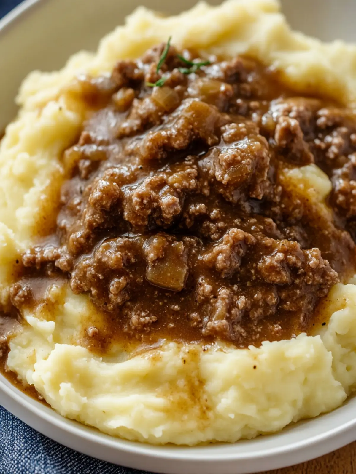 Ground Beef and Gravy Over Mashed Potatoes: Comfort on a Plate 2 Ground Beef and Gravy Over Mashed Potatoes