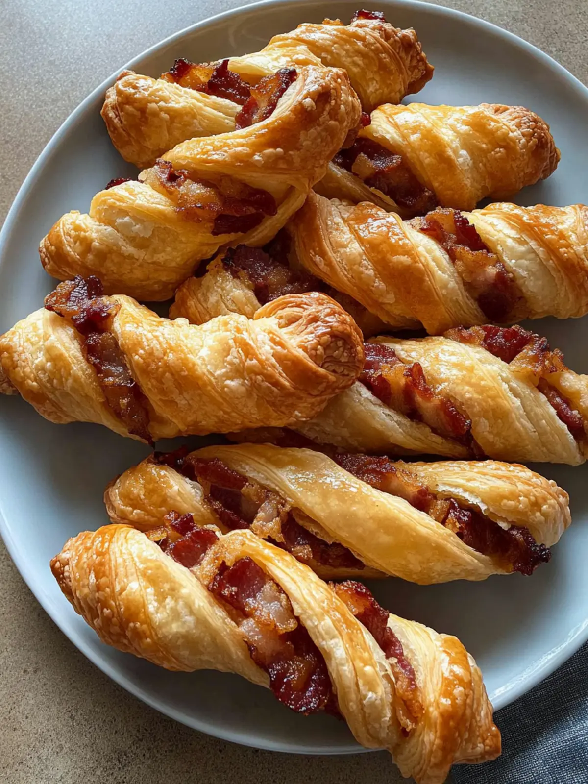 Caramelized-Onion and Bacon Puff Pastry Twists to Wow Your Guests 4 Caramelized-Onion and Bacon Puff Pastry Twists