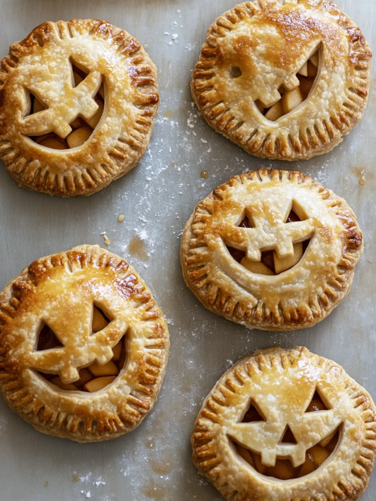Delicious Caramel Apple Hand Pies with Fun Halloween Cutouts 5 Caramel Apple Hand Pies with Halloween Cutouts