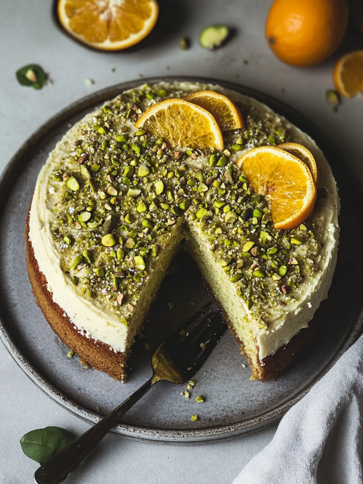 Pistachio, Orange & Ricotta Cake