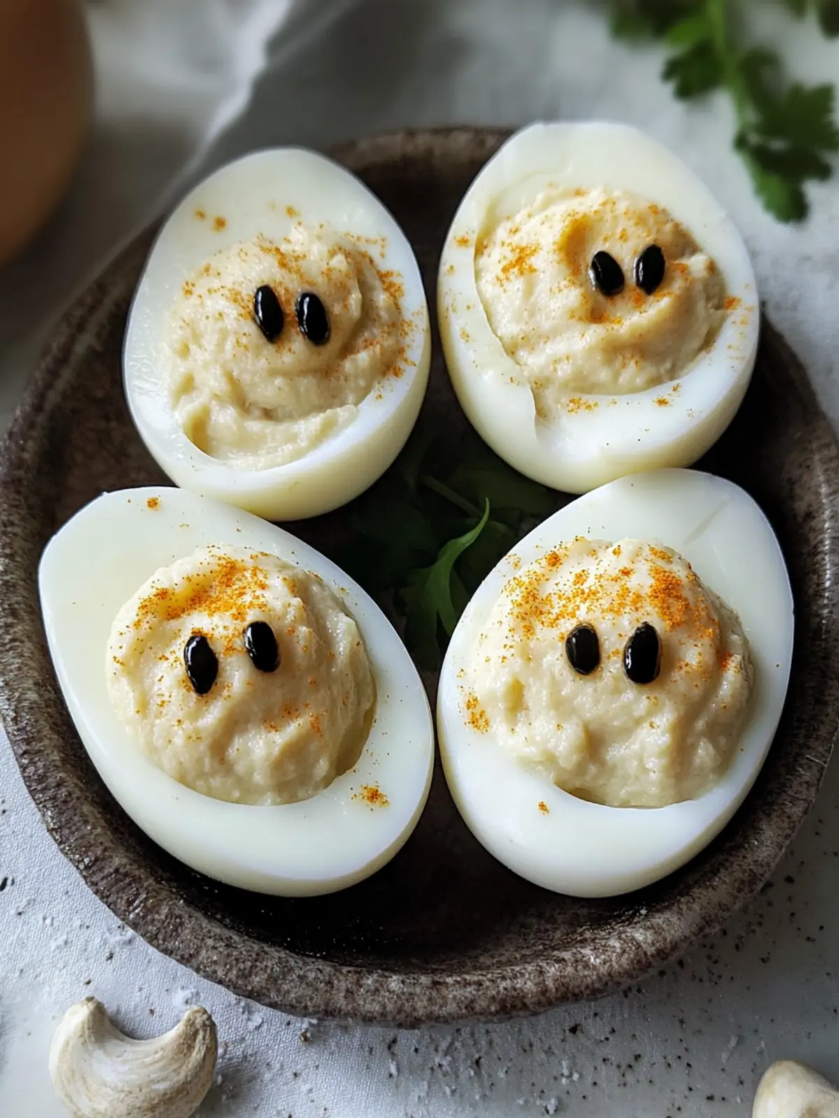 Spook-tacular Ghostly Deviled Egg Boats for Your Halloween Feast 4 Ghostly Deviled Egg Boats