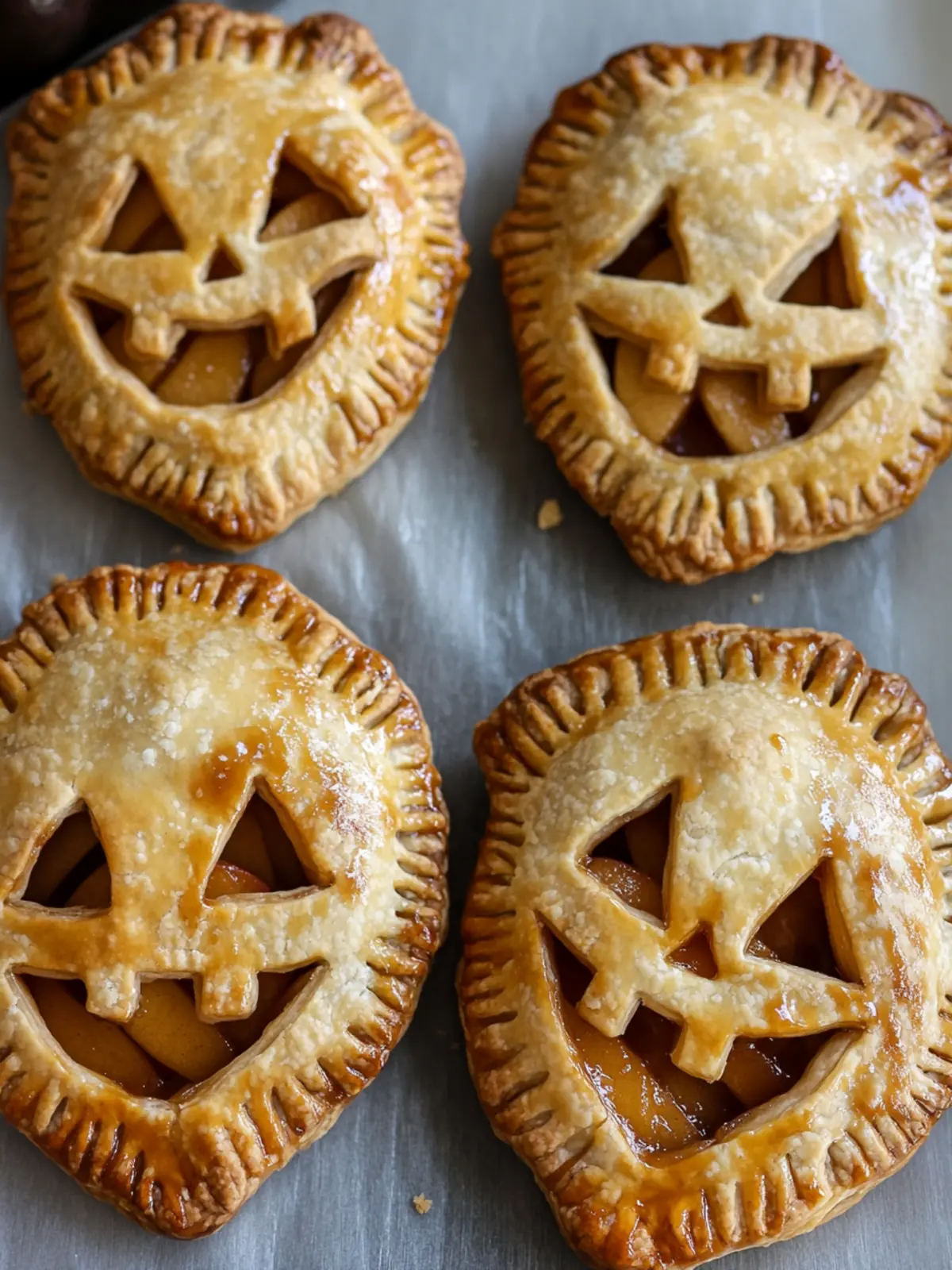 Delicious Caramel Apple Hand Pies with Fun Halloween Cutouts 3 Caramel Apple Hand Pies with Halloween Cutouts