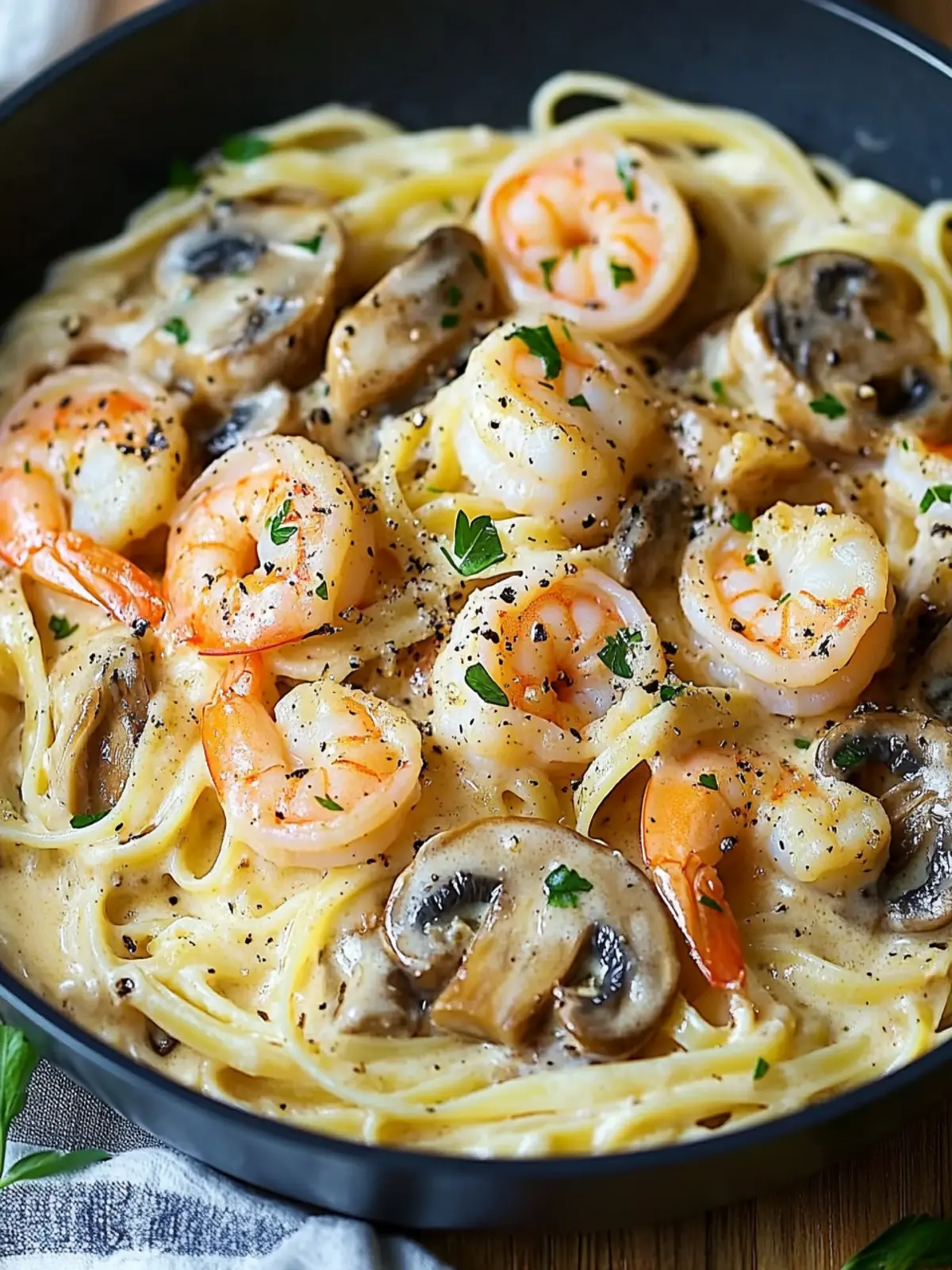 Creamy Shrimp Pasta with Mushrooms for Ultimate Comfort Food 3 Creamy Shrimp Pasta with Mushrooms