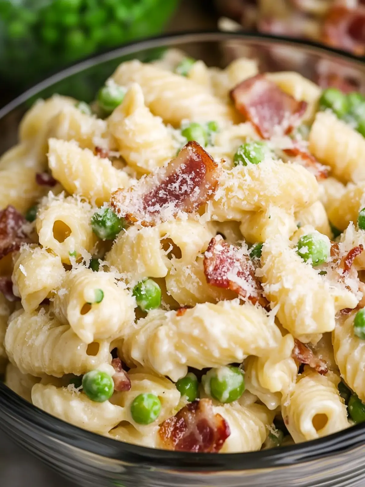 Mouthwatering Creamy Pea and Bacon Pasta Salad You'll Love 3 Creamy Pea and Bacon Pasta Salad